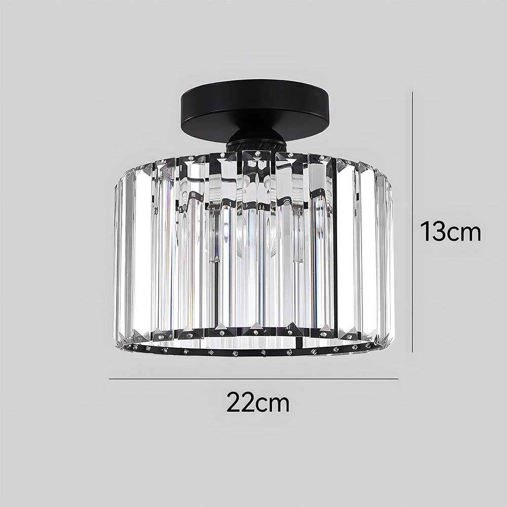 Modern Crystal Prism Drum Hallway Ceiling Light