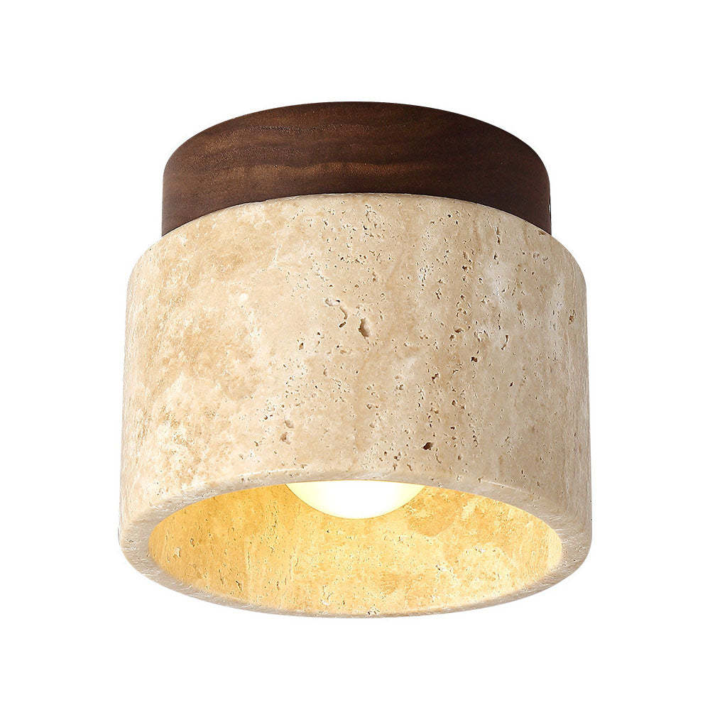 Stone Simplicity Cylindrical Hallway Ceiling Light