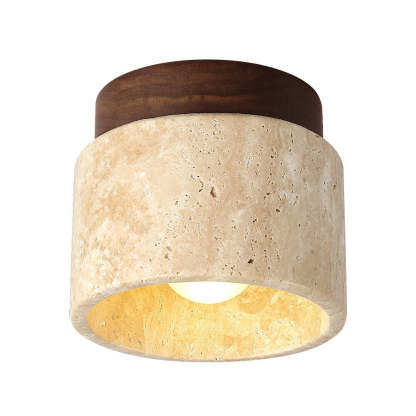 Stone Simplicity Cylindrical Hallway Ceiling Light
