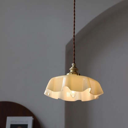 Modern Romantic Glass Ribbon Edge Pendant Light