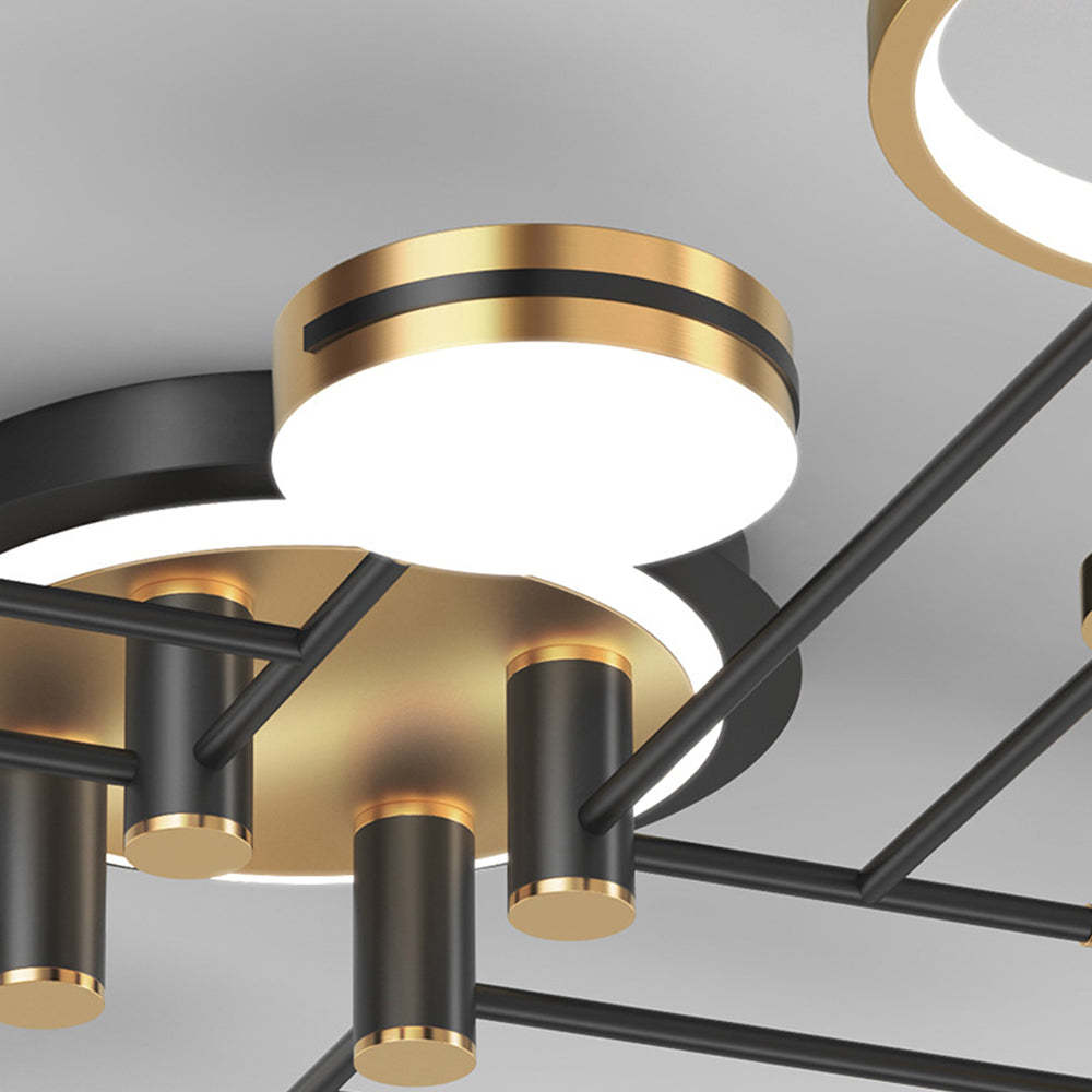 Luxury Rings Gold LED Ceiling Light For Bedroom