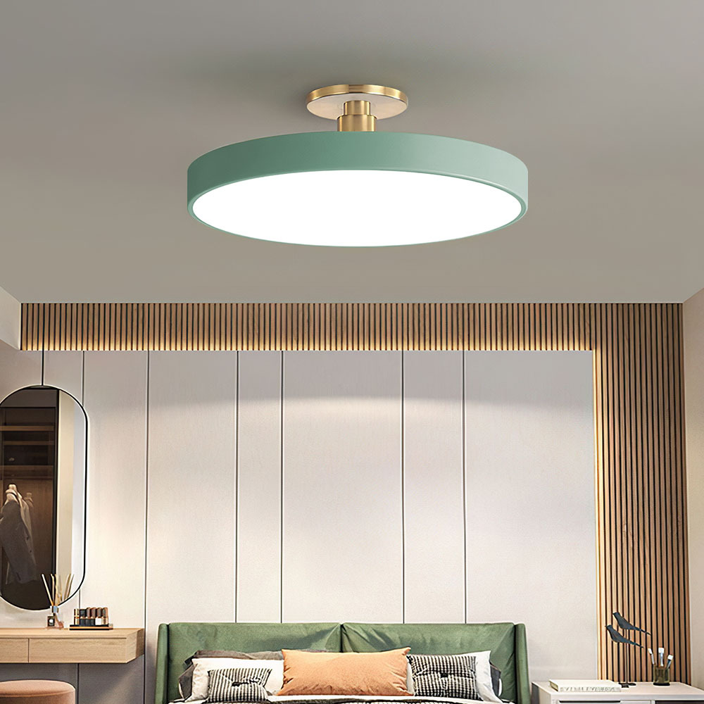 Simple Circular LED Semi Flush Mount Ceiling Light