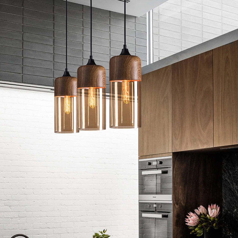 Retro Rustic Brown Organic Dining Room Pendant Lights
