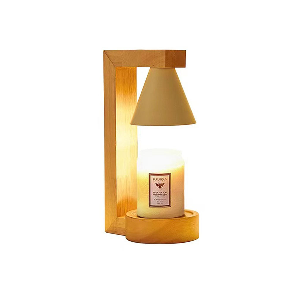 Simple Wood Bedroom Candle Warmer Lamp