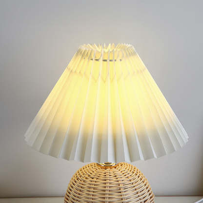 Modern Simple Bamboo Weaving  Bedroom Table Lamps