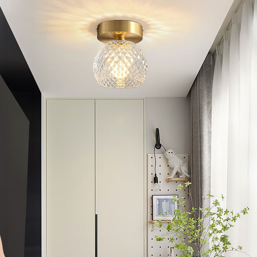 Contemporary Mini Glass Hallway Ceiling Light