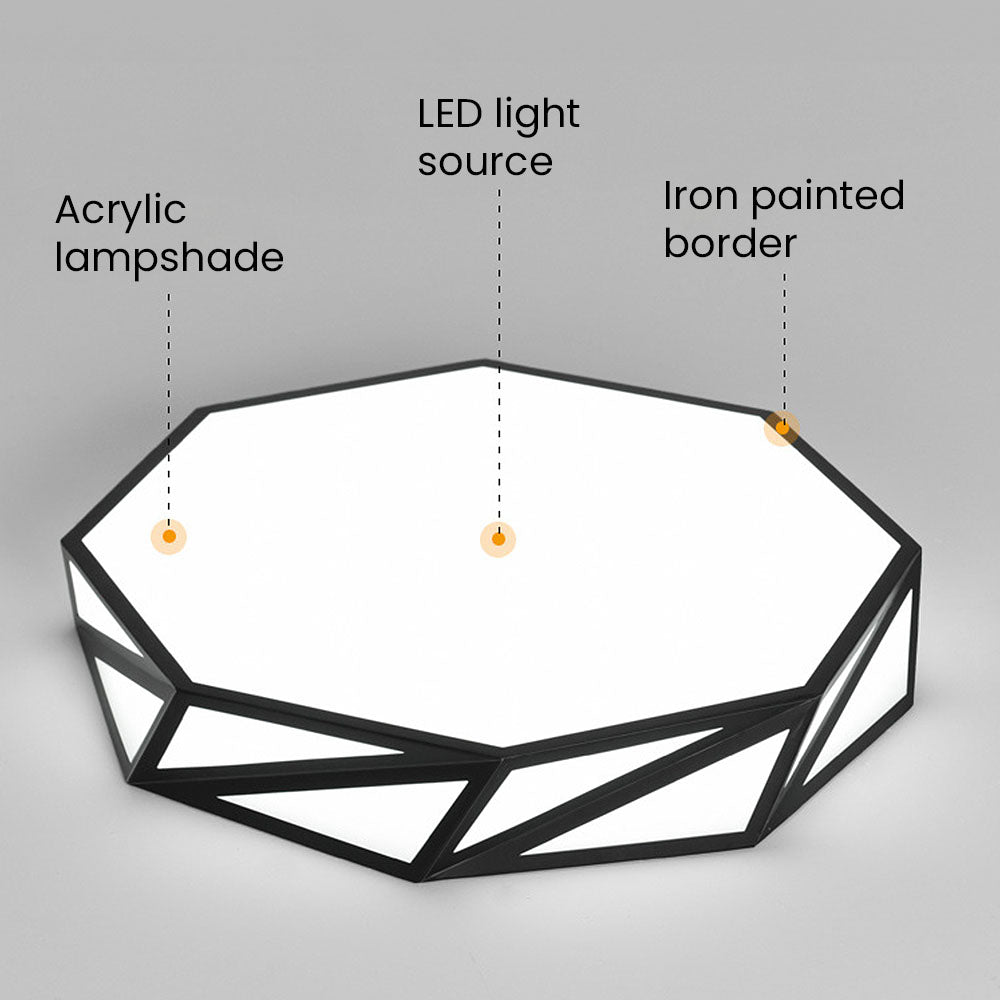 Industrial Acrylic LED Ceiling Light For Bedroom