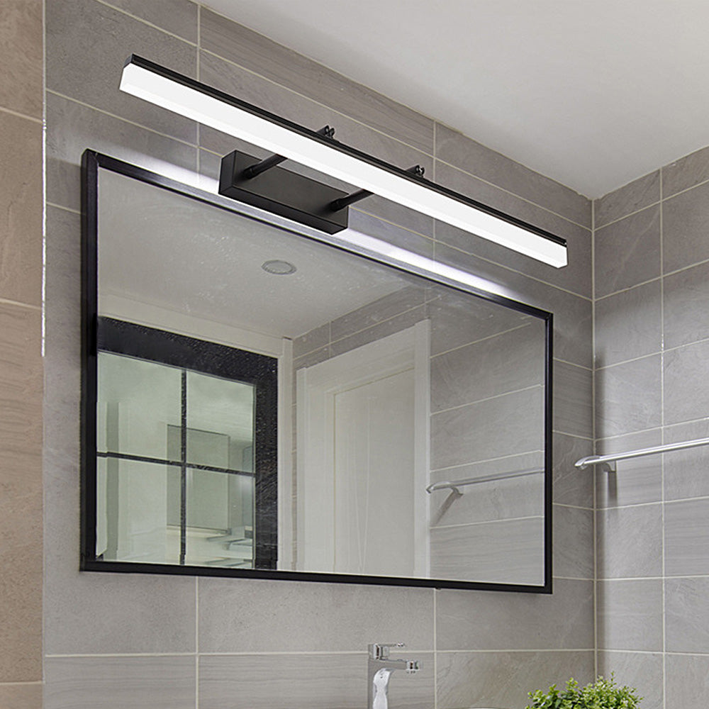 Black Modern Metal Long Wall Light For Bathroom