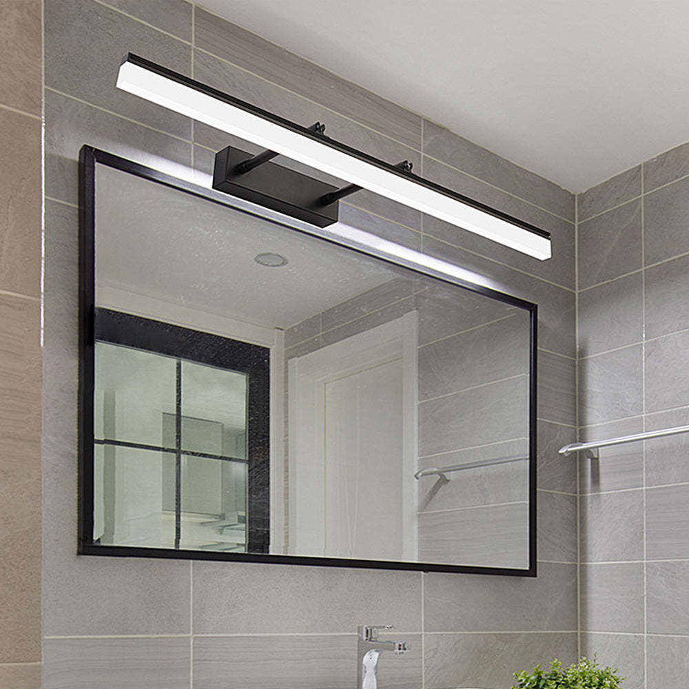 Black Modern Metal Long Wall Light For Bathroom