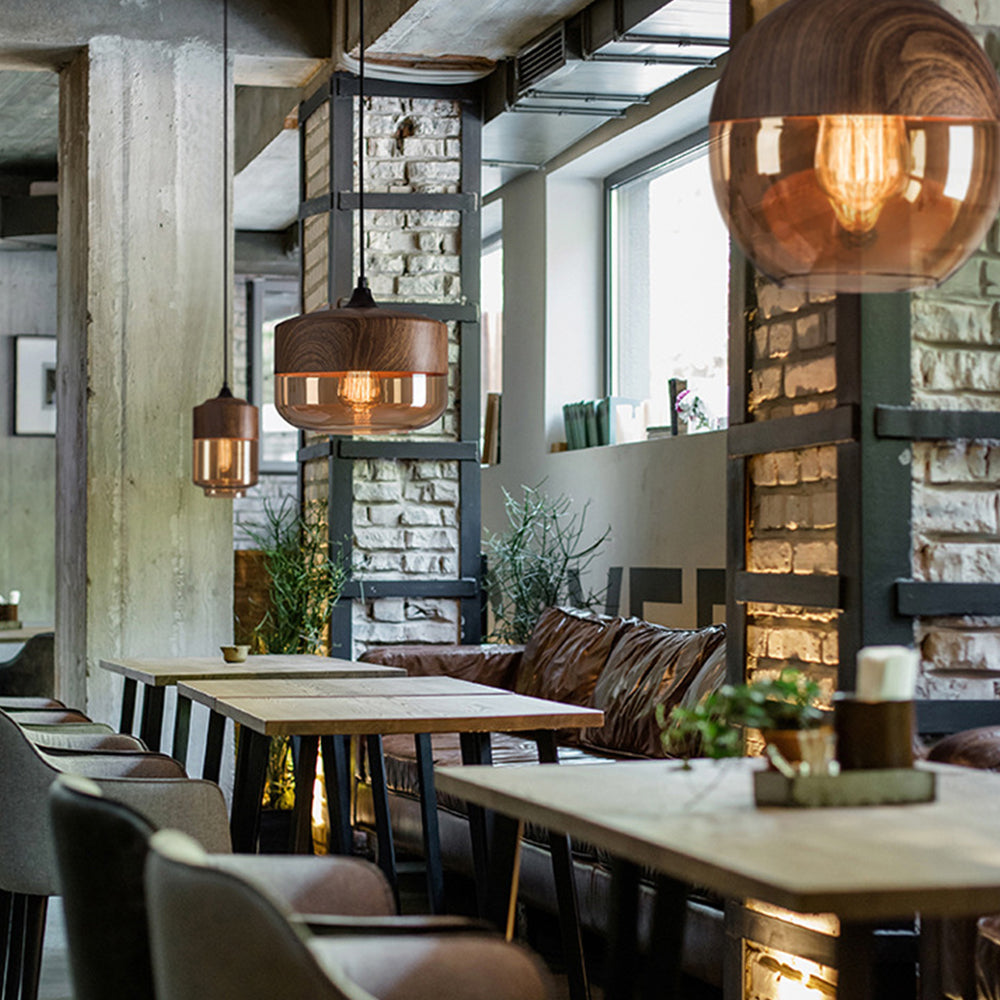 Retro Rustic Brown Organic Dining Room Pendant Lights
