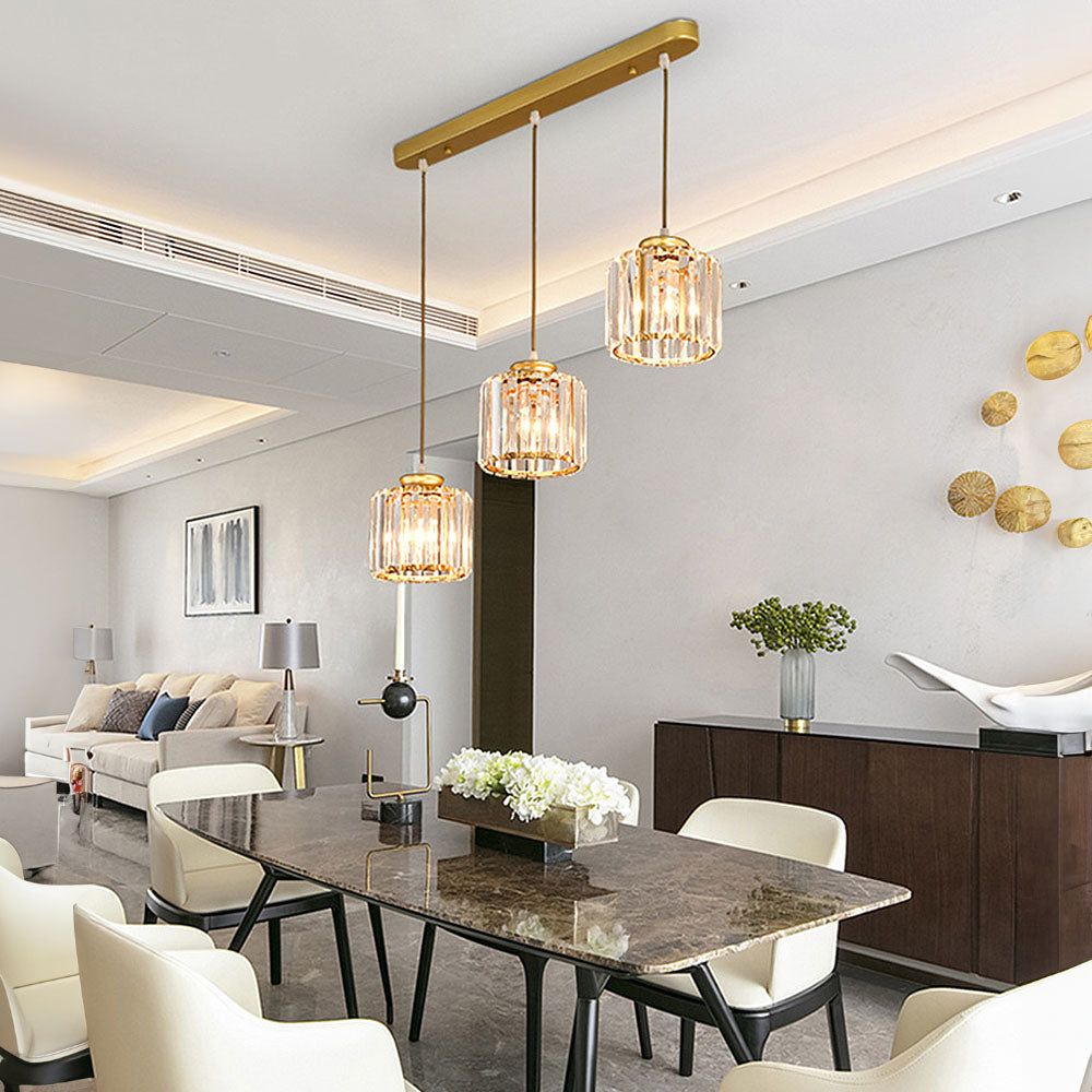 Modern Multi-Head Crystal Kitchen Island Lamps