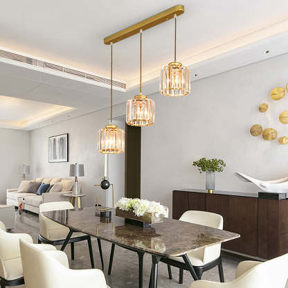 Modern Multi-Head Crystal Kitchen Island Lamps