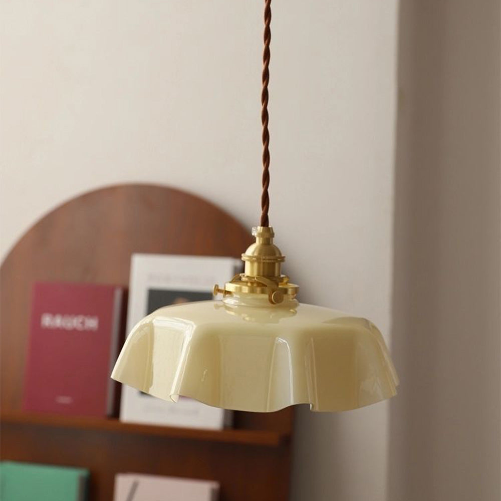 Modern Romantic Glass Ribbon Edge Pendant Light