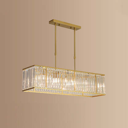 Nordic Square Crystal Island Lamps For Kitchen