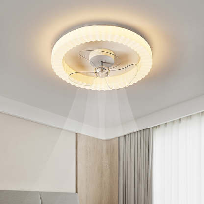 White Round Design Ceiling Fan With LED Lighting