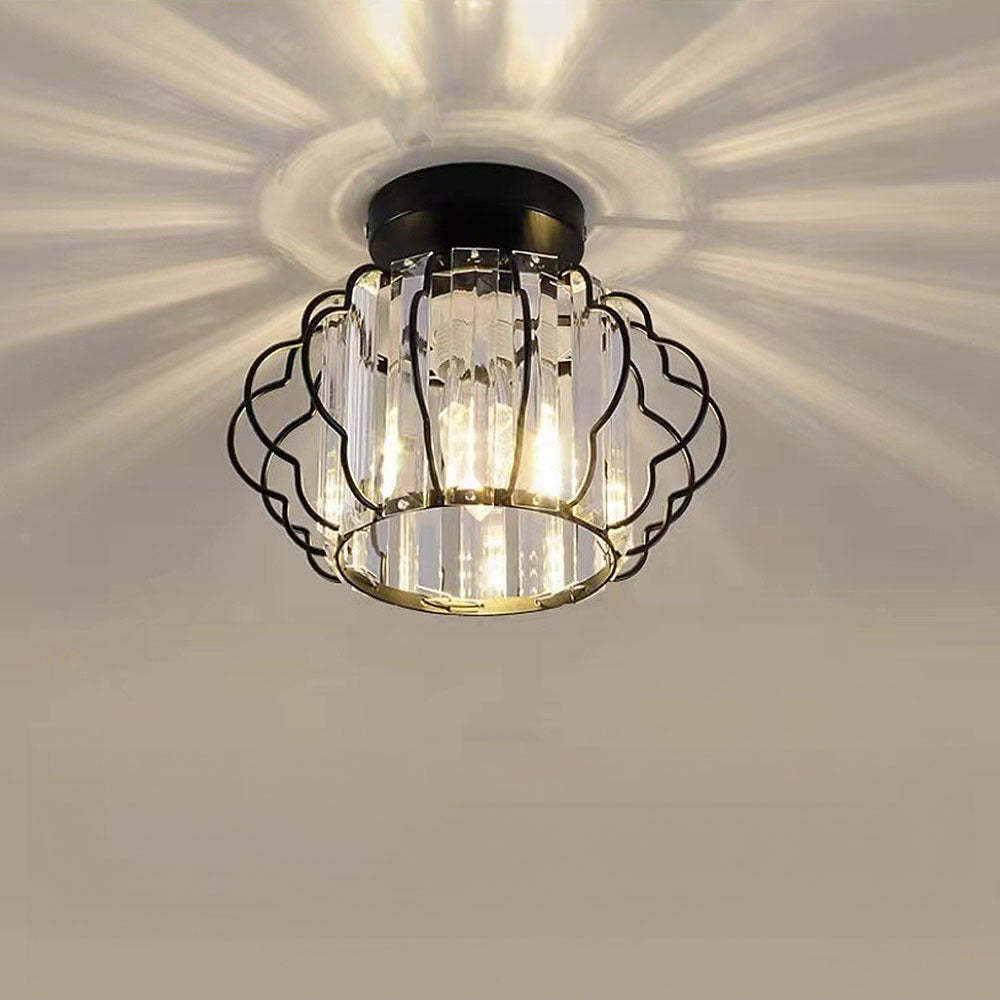 Homdiy Ceiling Lamp Modern Luxurious Gold Crystal Hallway Ceiling Light