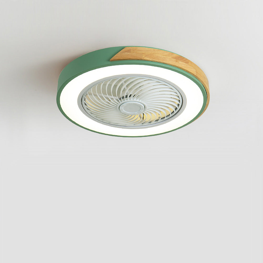 Modern Simple Round Iron Ceiling Fans With LED Lights