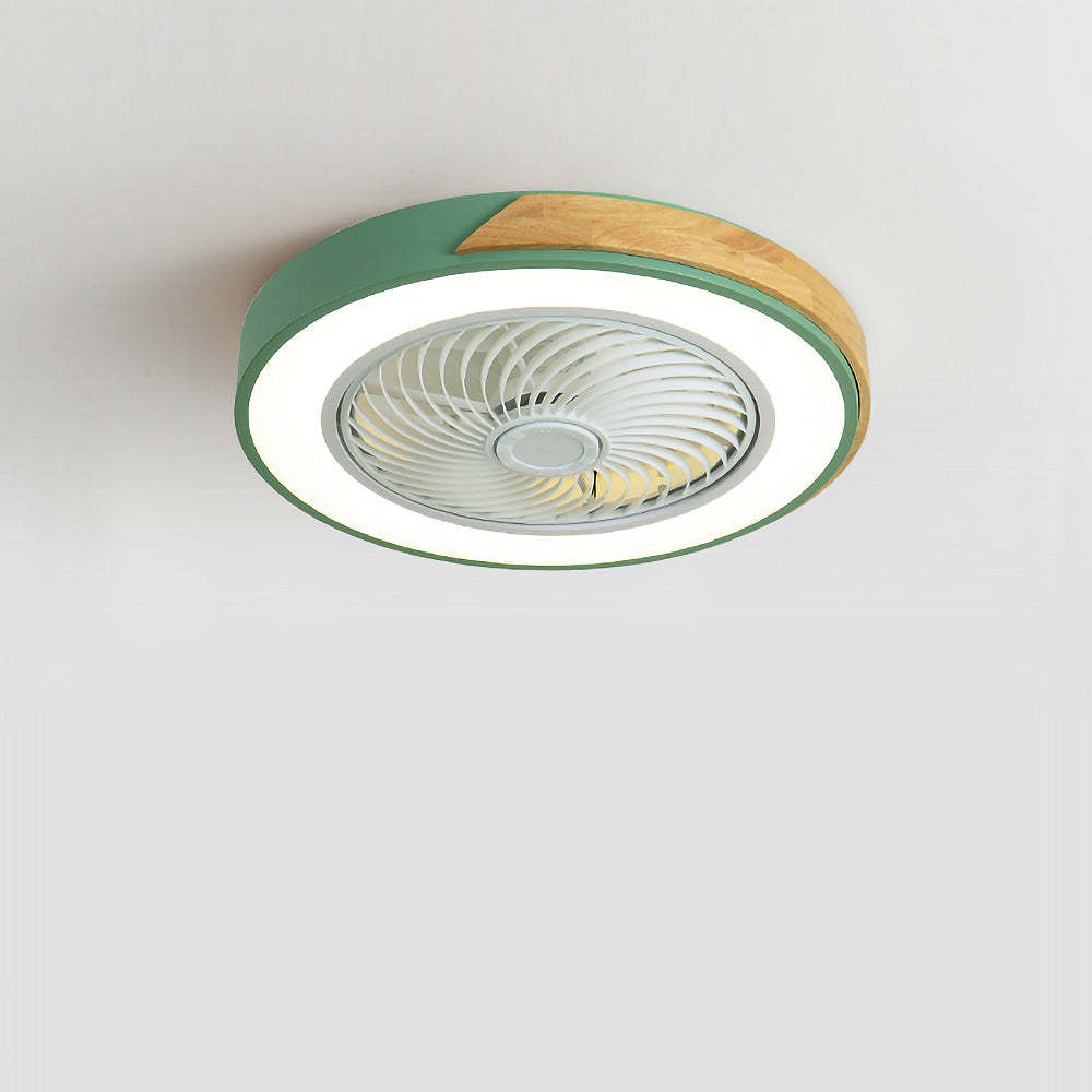 Modern Simple Round Iron Ceiling Fans With LED Lights