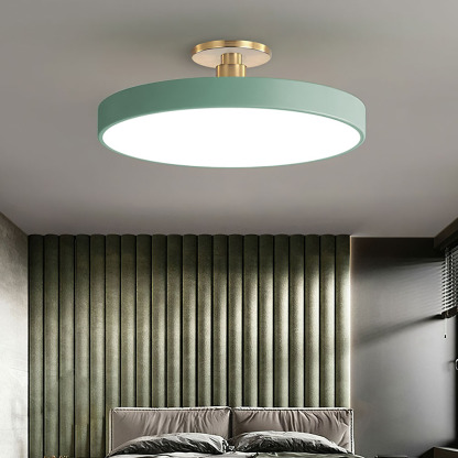 Simple Circular LED Semi Flush Mount Ceiling Light