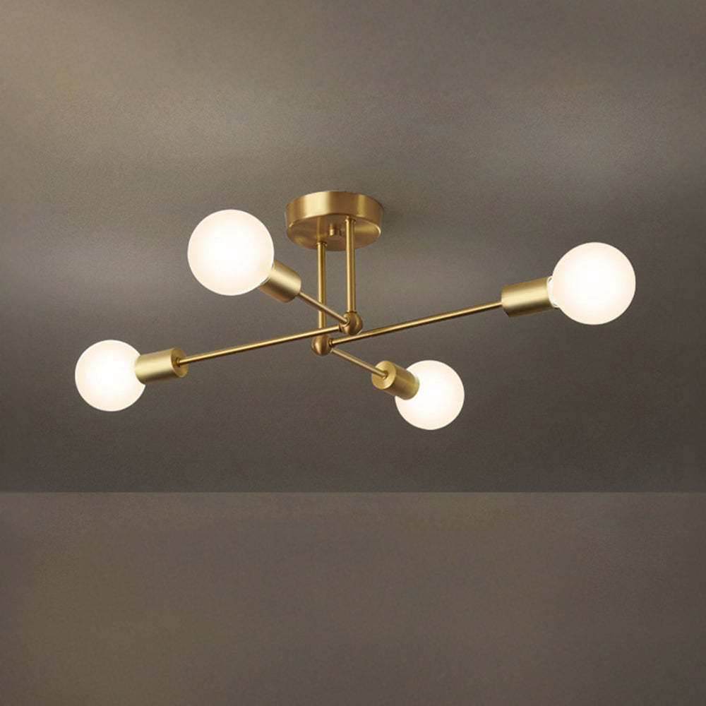 Stylish Muti-Lights Contemporary Gold Iron Living Room Ceiling Lights