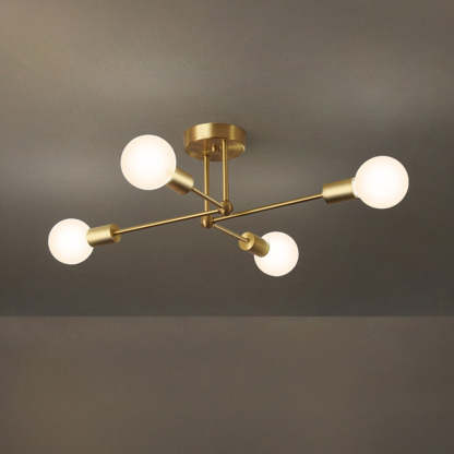 Stylish Muti-Lights Contemporary Gold Iron Living Room Ceiling Lights