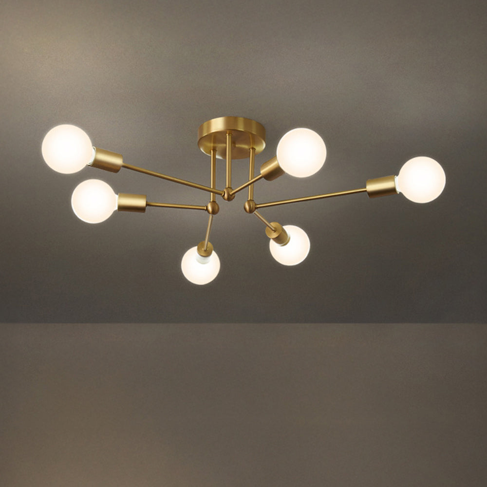 Stylish Muti-Lights Contemporary Gold Iron Living Room Ceiling Lights