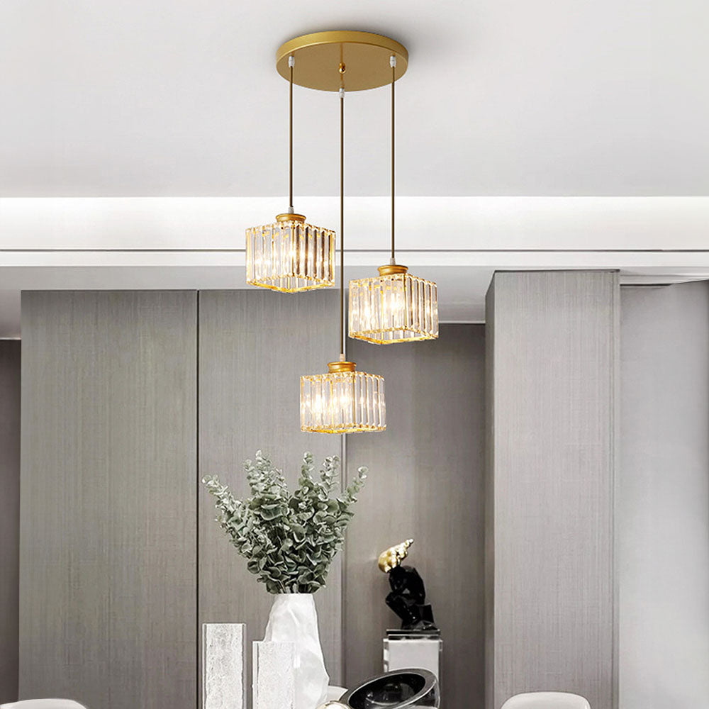 Modern Multi-Head Crystal Kitchen Island Lamps