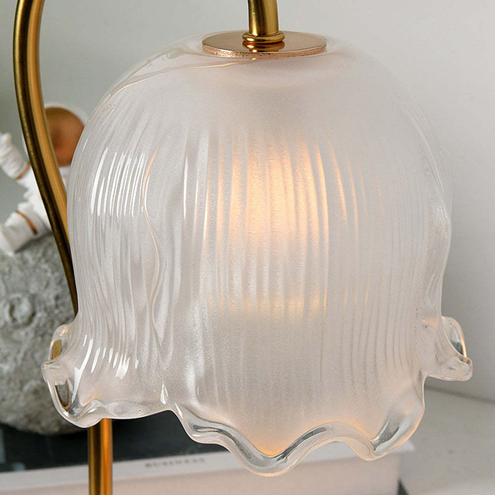 Modern White Flower Shape Glass Mini Candle Warmer Lamp