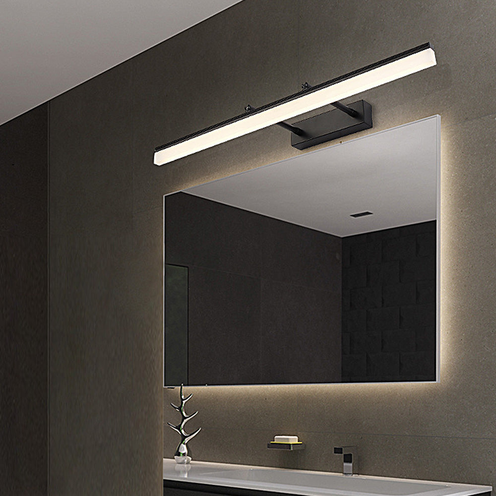Black Modern Metal Long Wall Light For Bathroom