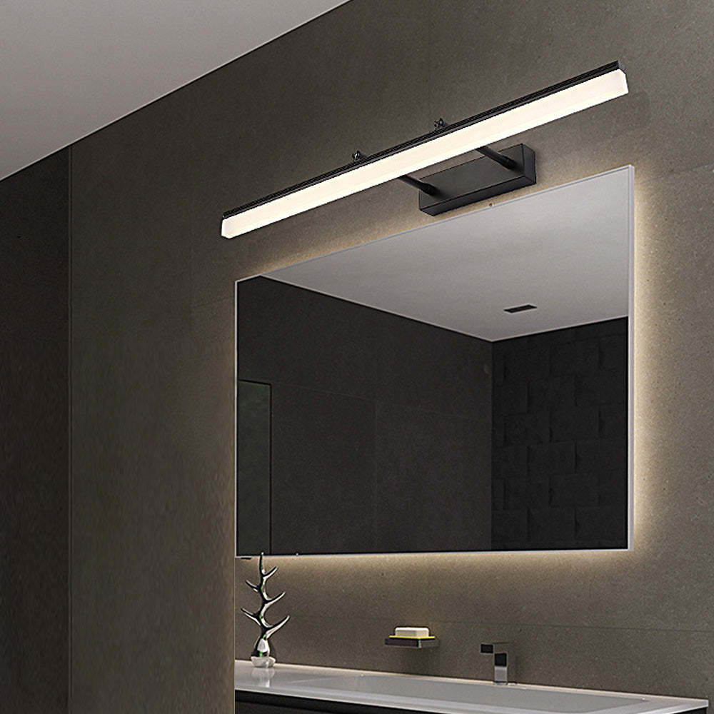 Black Modern Metal Long Wall Light For Bathroom