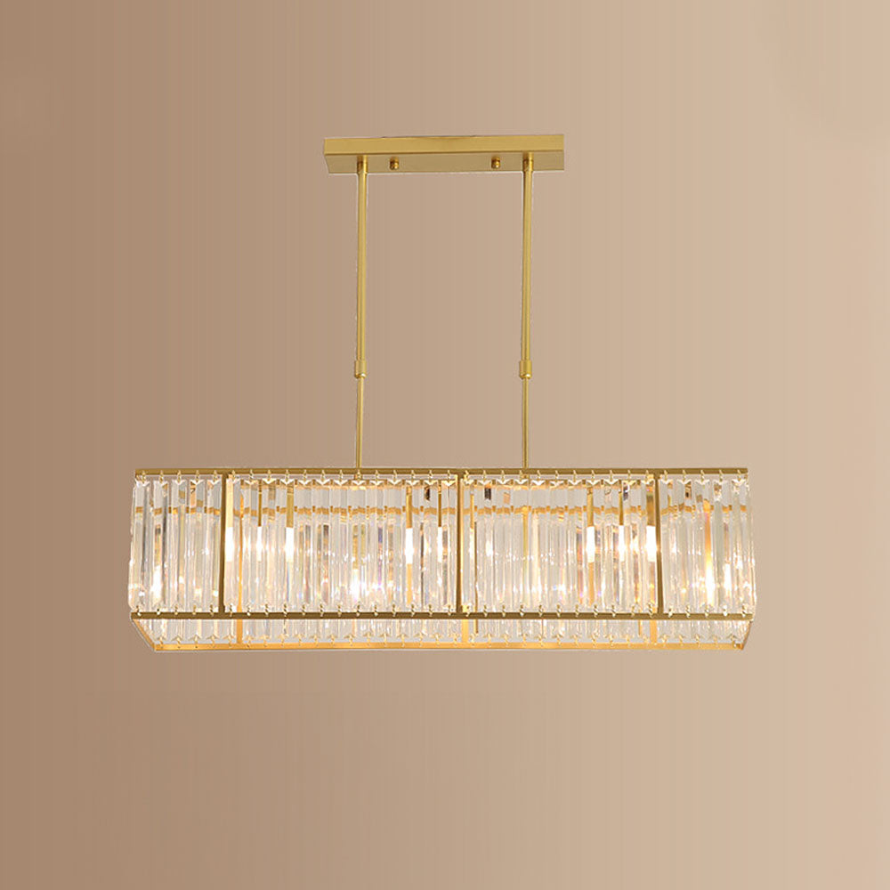 Nordic Square Crystal Island Lamps For Kitchen