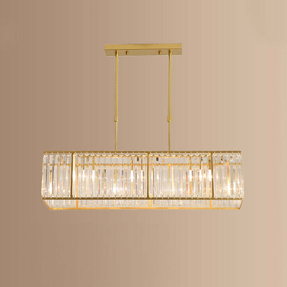 Nordic Square Crystal Island Lamps For Kitchen