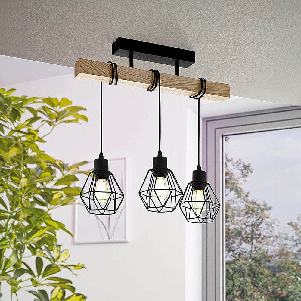 Contemporary Black Iron Ceiling Lights For Kitchen Island