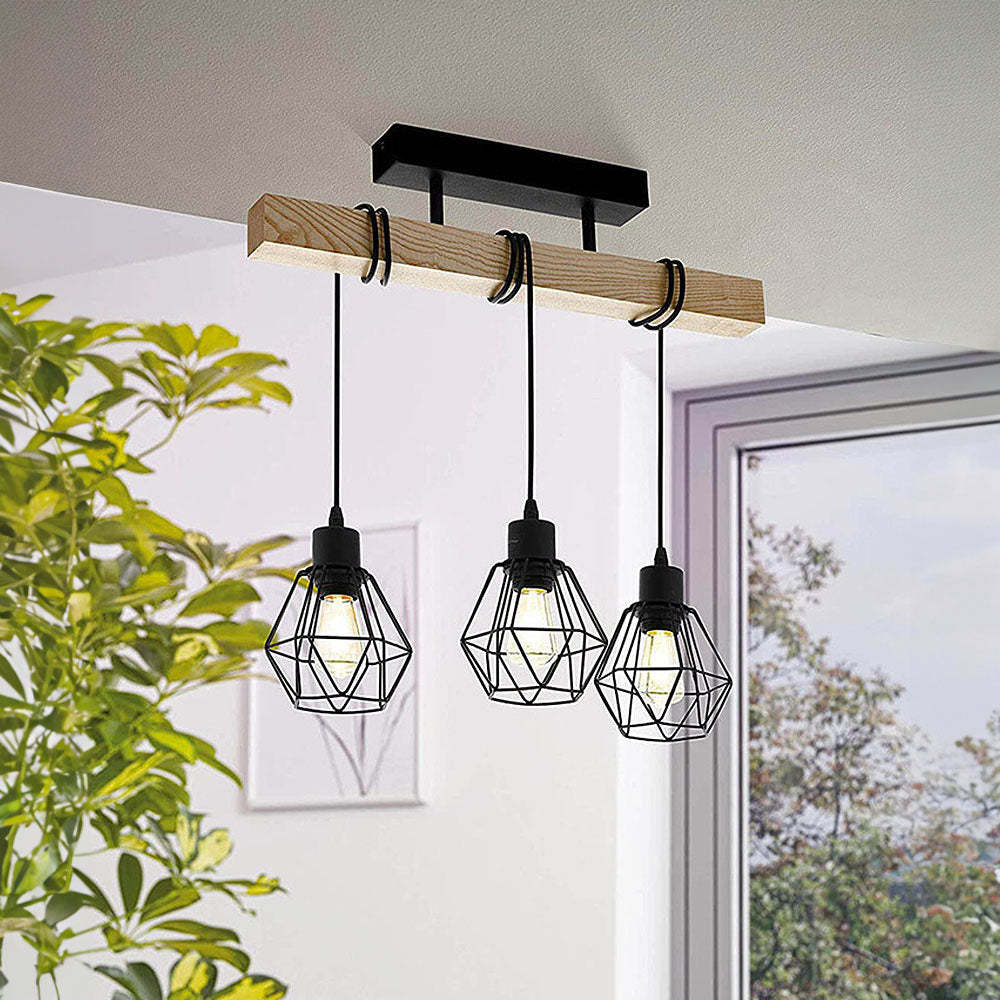 Contemporary Black Iron Ceiling Lights For Kitchen Island