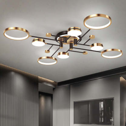 Luxury Rings Gold LED Ceiling Light For Bedroom