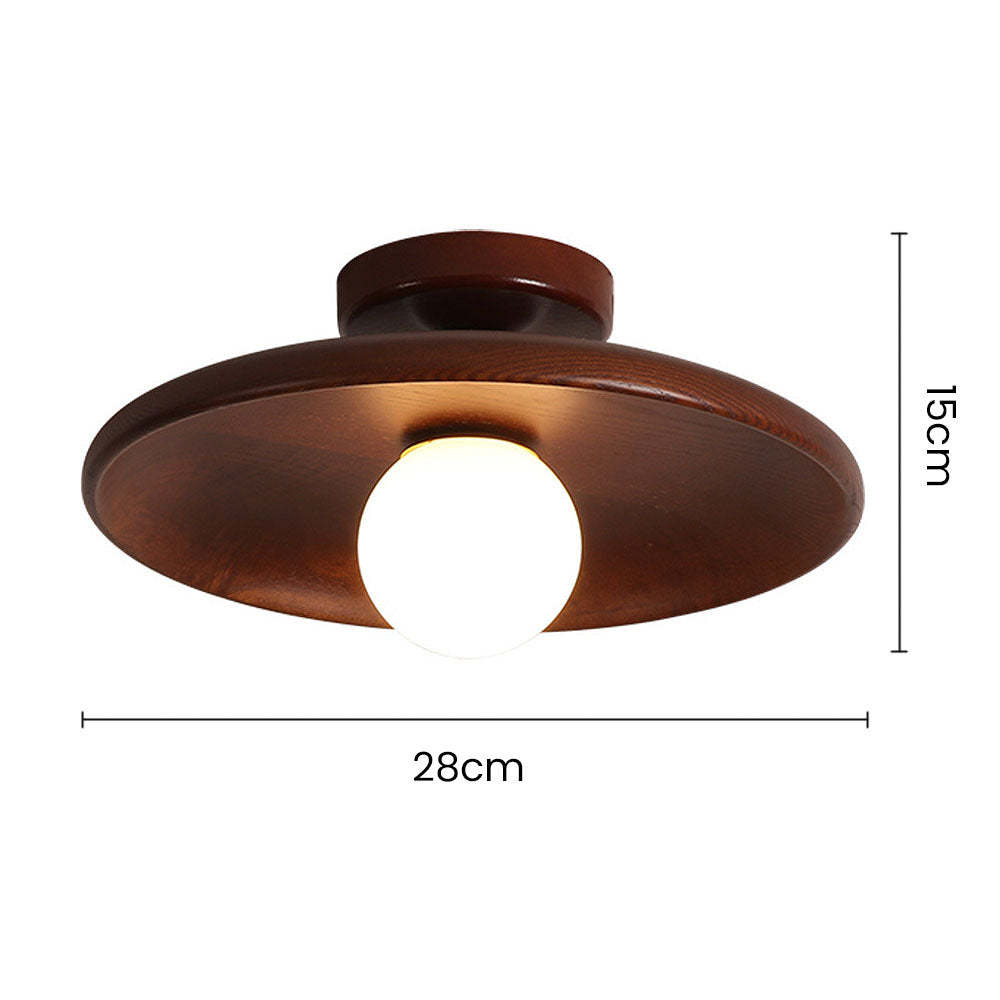 Nordic Simple Wood Minimalist Round Ceiling Light