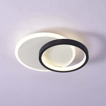 Contemporary Geometric Iron Black Flush LED Ceiling Lights For Bedroom
