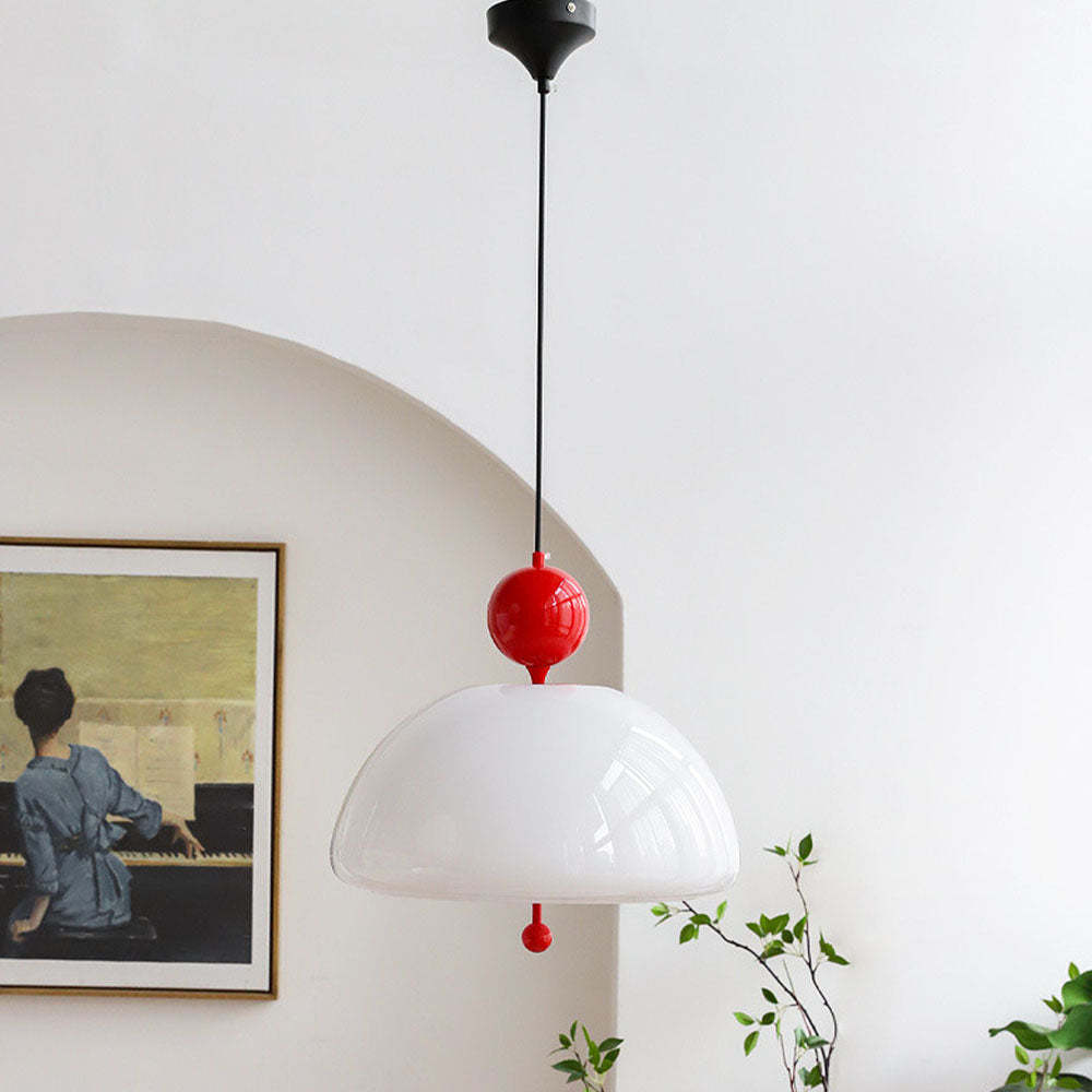 Homdiy Pendant Light Red Glass Modern Pendant Lighting For Bedroom
