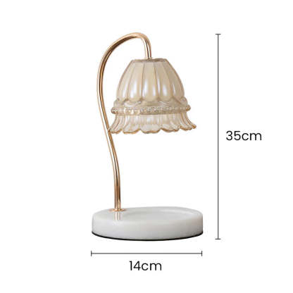 Creative Gold Glass Flower Shape Mini Candle Warmer Lamp