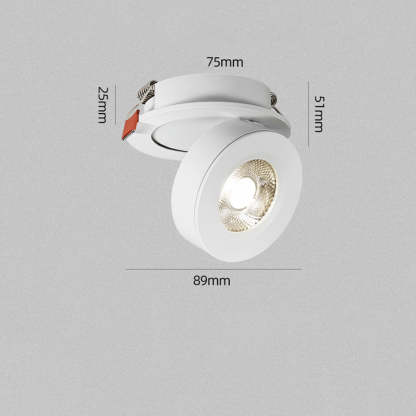 360° Rotatable Compact Round Aluminum LED Ceiling Downlights For Hallway