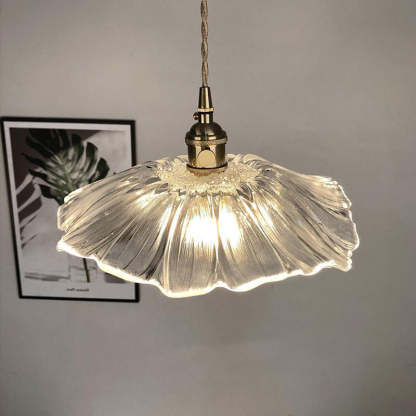 Vintage Flower Shape Glass Pendant Light For Dining Room