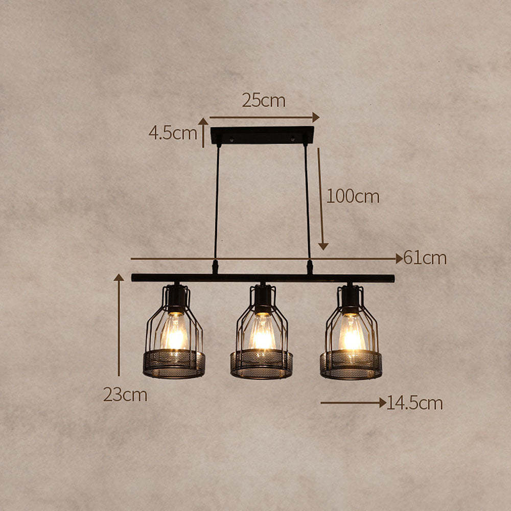 Multi-Bulbs Vintage Pendant Light For Dining Room