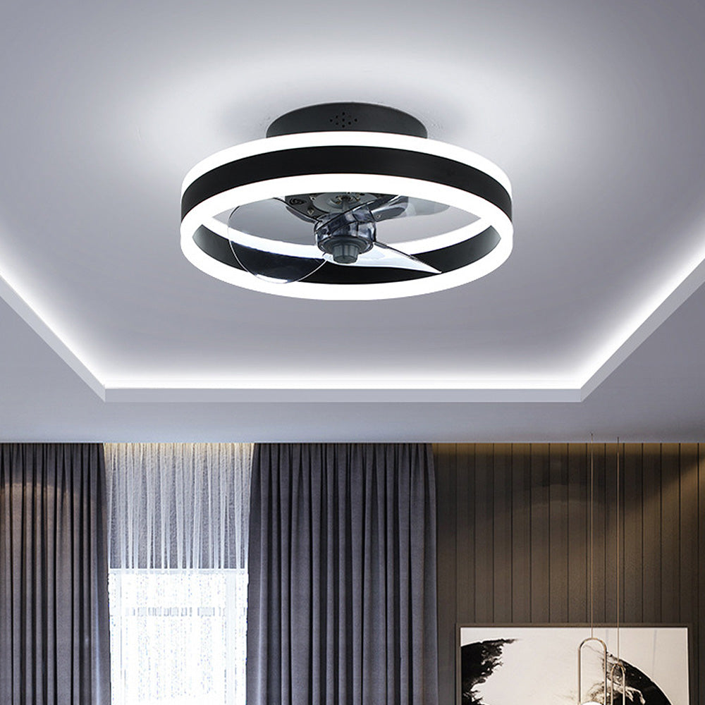 Modern Round Living Room Ceiling Fan With LED Light
