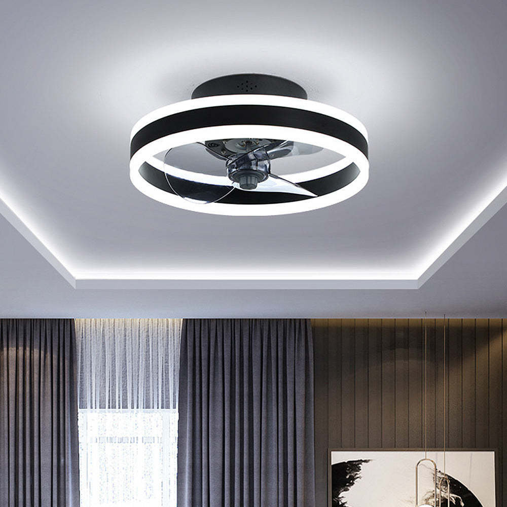 Modern Round Living Room Ceiling Fan With LED Light