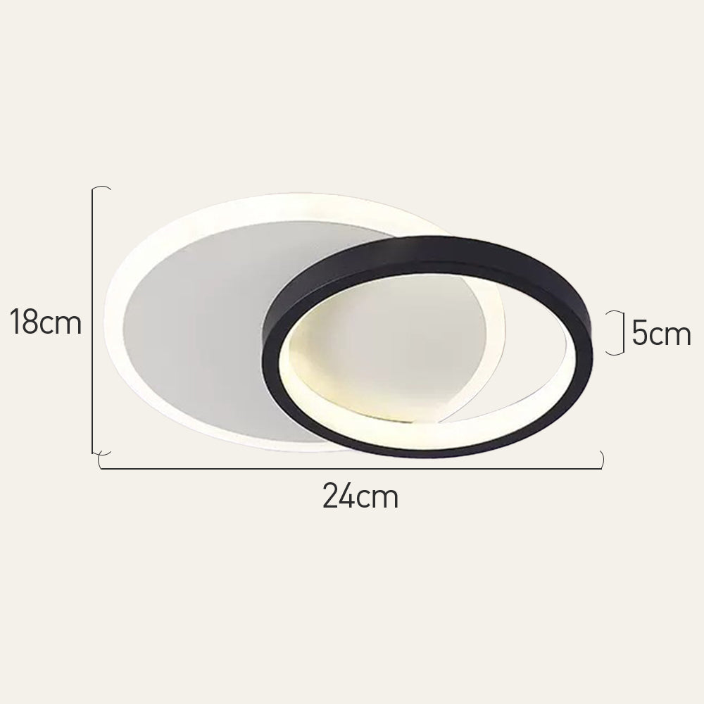 Contemporary Geometric Iron Black Flush LED Ceiling Lights For Bedroom