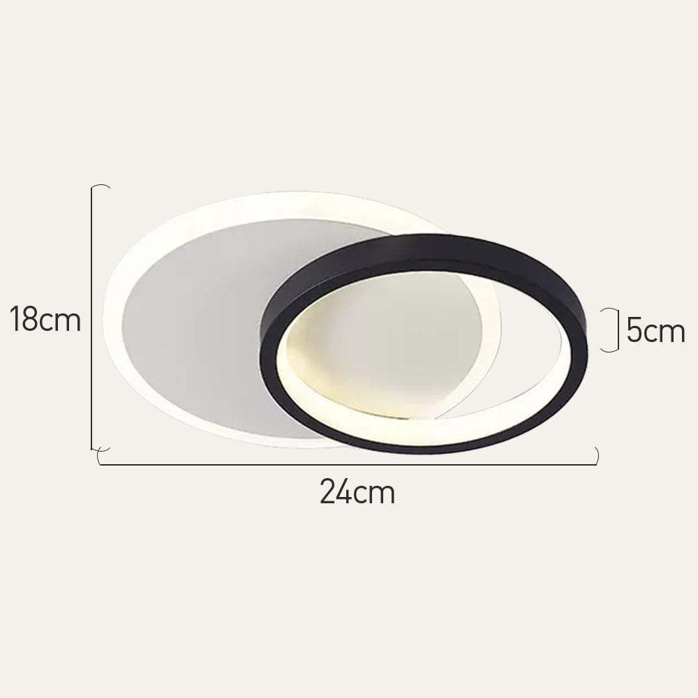 Contemporary Geometric Iron Black Flush LED Ceiling Lights For Bedroom