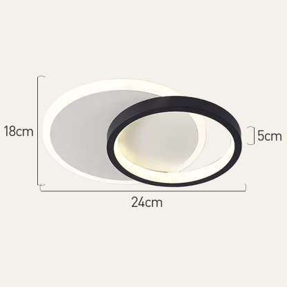 Contemporary Geometric Iron Black Flush LED Ceiling Lights For Bedroom