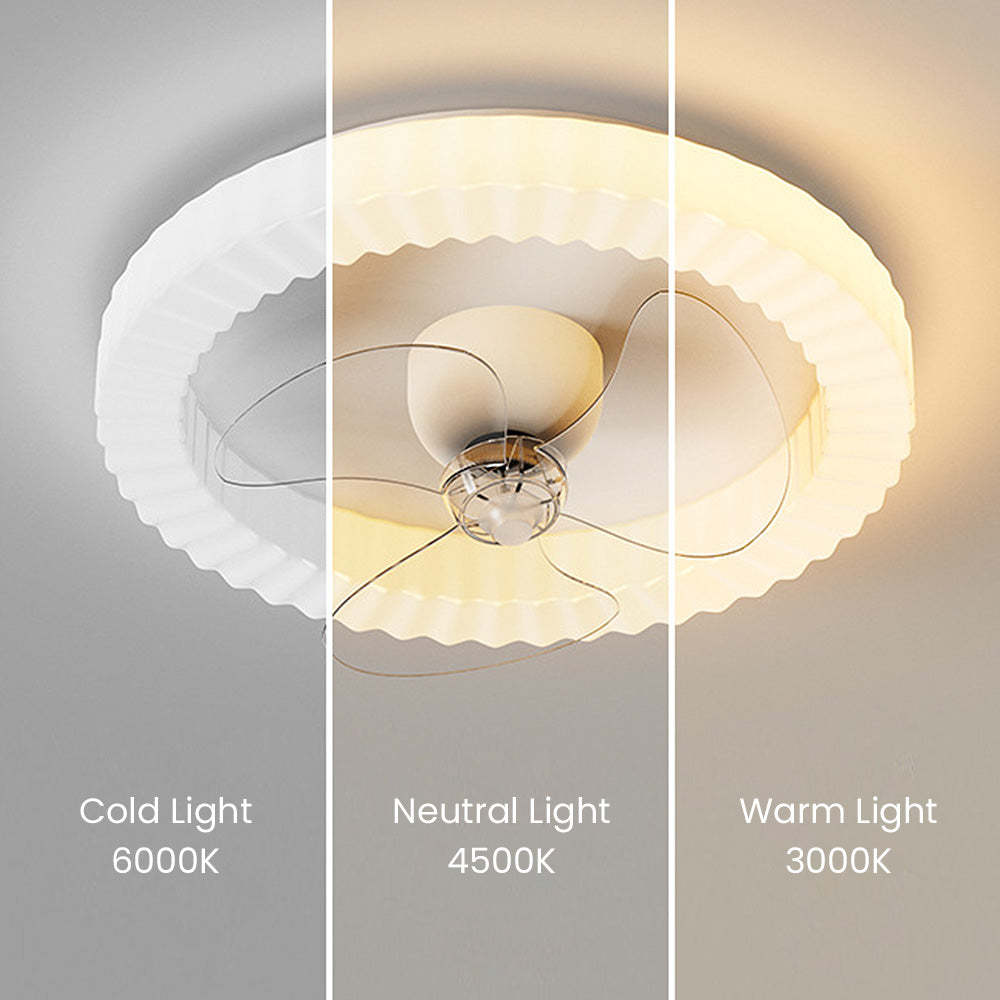 White Round Design Ceiling Fan With LED Lighting