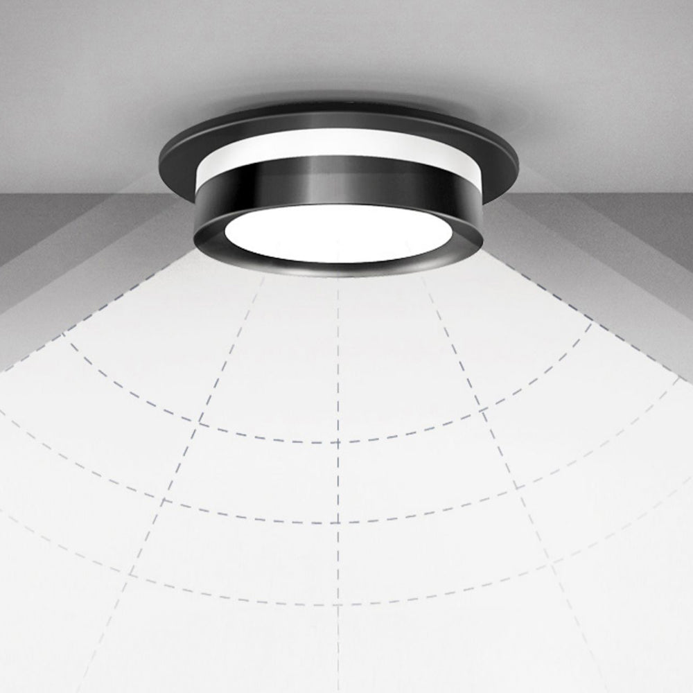 Compact Black Acrylic LED Ceiling Downlight For Hallway