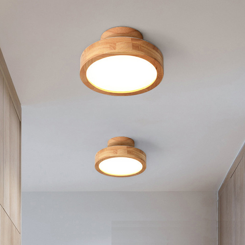 Retro Wood LED Ceiling Light For Living Room